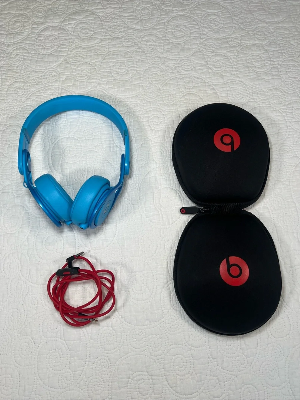 Beats by Dr. Dre Mixr Wired DJ Headphones Blue David Guetta VGC Case Cable